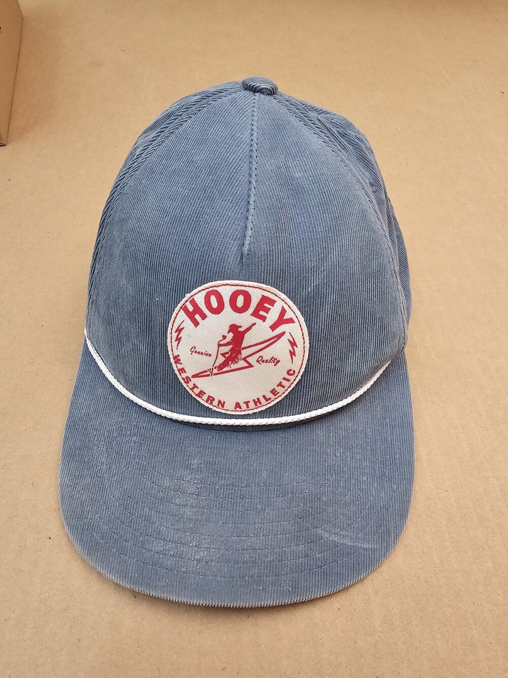 Hooey Original Patch Logo Blue Corduroy Snap Back Hat Cap